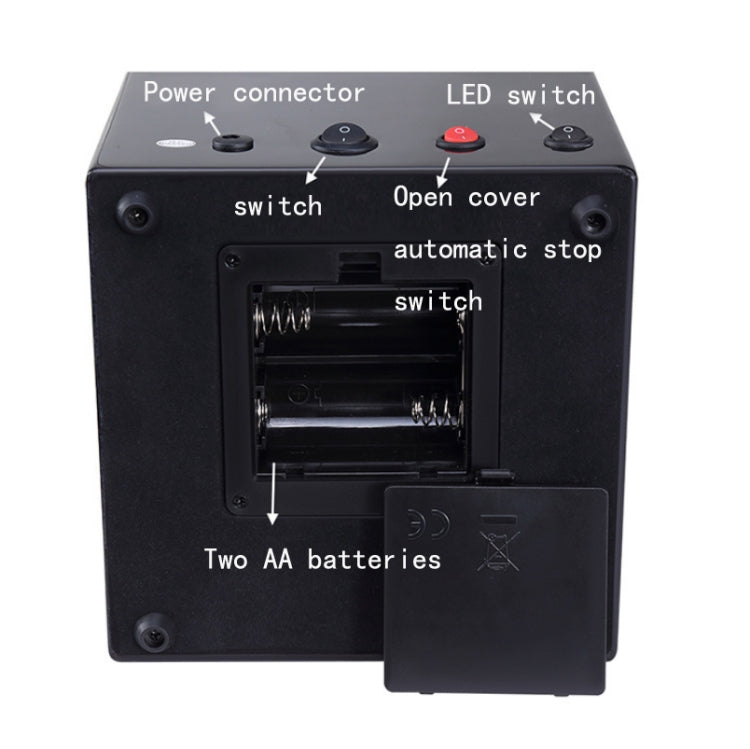 Electric Motor Rotating Watch Box Automatic Mechanical Watch Shaker, US / EU / UK Plug(Black + Camel Flannel)