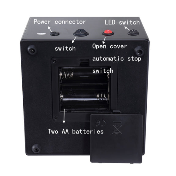 Electric Motor Rotating Watch Box Automatic Mechanical Watch Shaker, US / EU / UK Plug(Black + Camel Flannel)