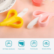 Newborn Baby Banana Silicone Teether Bite(Blue)