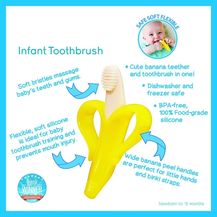 Newborn Baby Banana Silicone Teether Bite(Blue)