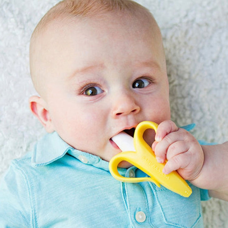 Newborn Baby Banana Silicone Teether Bite(Blue)