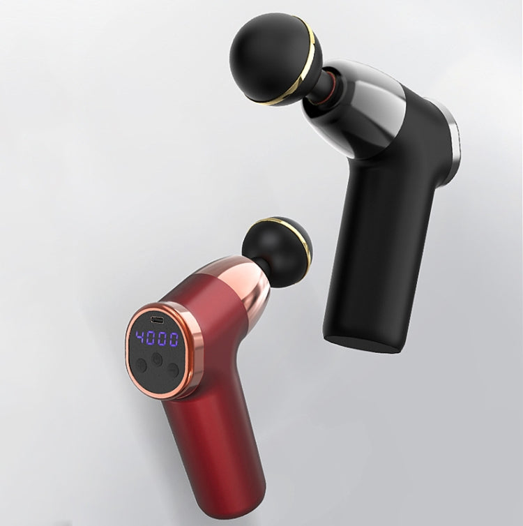 Fascia Gun Pocket Electric Shock Gun  Muscle Massage Gun, Specification: LCD Screen 20-speed (Black)