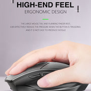 Inphic A1 6 Keys 1000/1200/1600 DPI Home Gaming Wireless Mechanical Mouse, Colour: Black Wireless+Bluetooth 4.0+Bluetooth 5.0