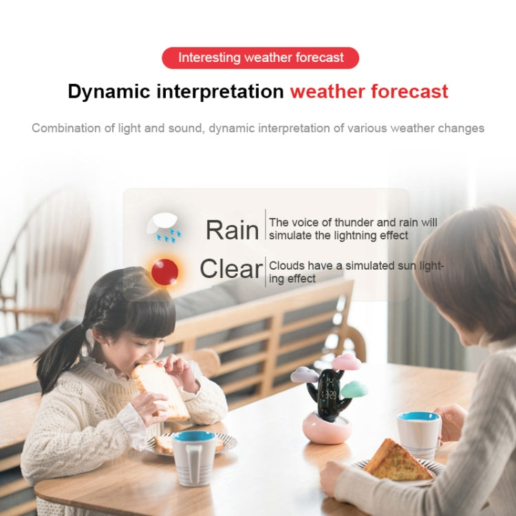 Cloud Weather Time Light Multifunctional Smart Induction Child Wake Up Alarm Clock(Blue)