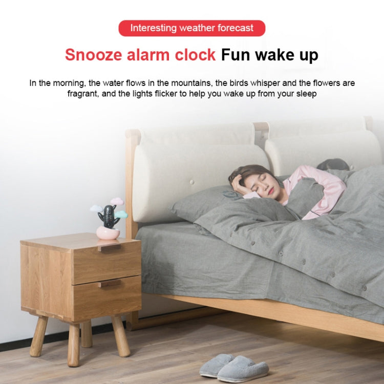Cloud Weather Time Light Multifunctional Smart Induction Child Wake Up Alarm Clock(Pink)