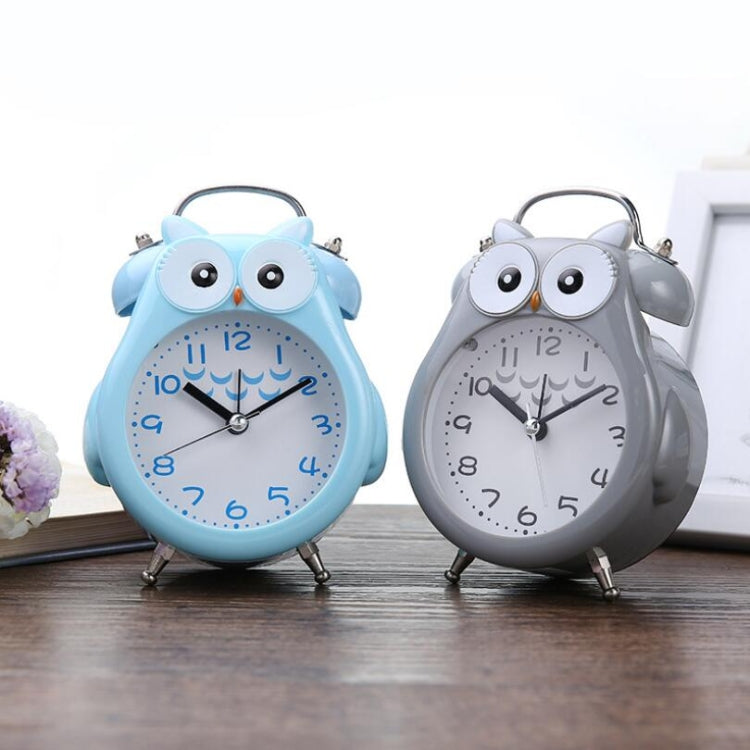 2 PCS Children Creative Cartoon Owl Super Ring Metal Bell Student Alarm Clock(Gray)