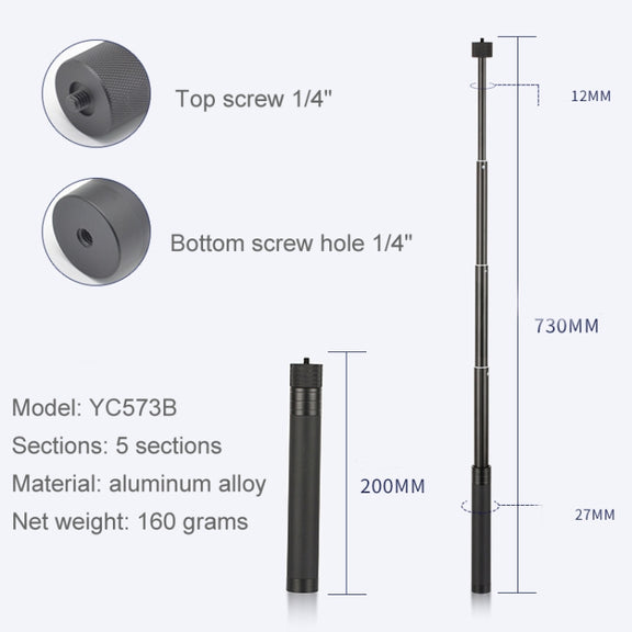 YC573B Extension Rod Stabilizer Dedicated Selfie Extension Rod for Feiyu G5 / SPG / WG2 Gimbal, DJI Osmo Pocket / Pocket 2