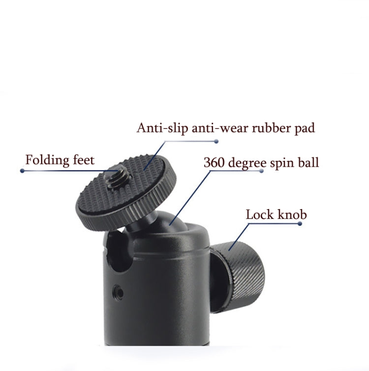 BH-906 Mini Desktop Aluminum Alloy Tripod Mini Ball Head 360 Degree Pan 90 Degree Tilt Tripod