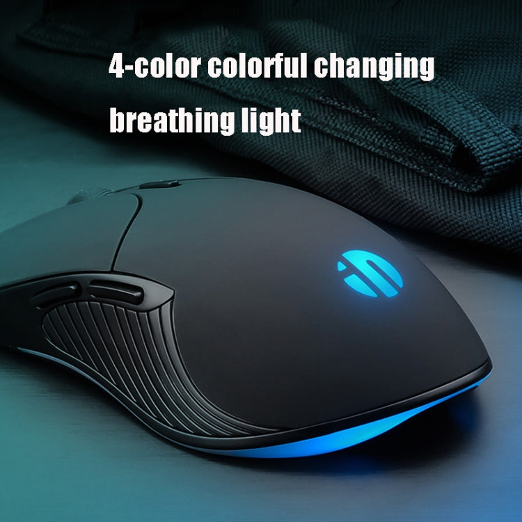 Inphic PB1 Business Office Mute Gaming Wired Mouse, Cable Length: 1.5m, Colour: Classic Back Breathing Light