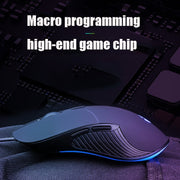 Inphic PB1 Business Office Mute Gaming Wired Mouse, Cable Length: 1.5m, Colour: Classic Back Breathing Light
