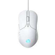 Inphic PB1 Business Office Mute Macro Definition Gaming Wired Mouse, Cable Length: 1.5m, Colour: Matte White Breathing Light