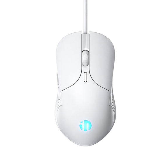 Inphic PB1 Business Office Mute Macro Definition Gaming Wired Mouse, Cable Length: 1.5m, Colour: Matte White Breathing Light