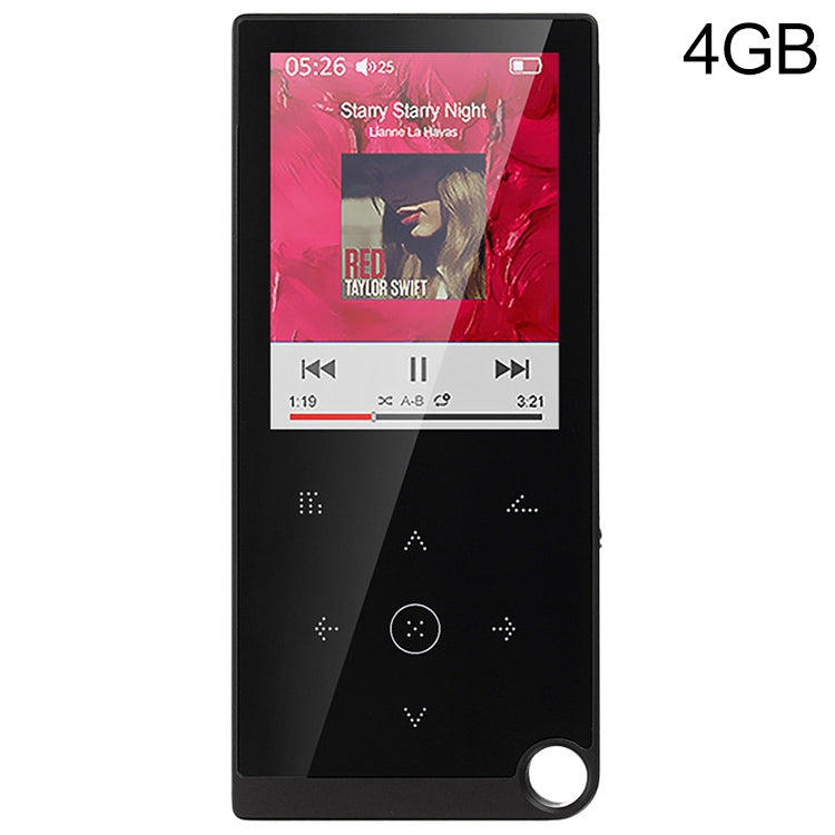 E05 2.4 inch Touch-Button MP4 / MP3 Lossless Music Player, Support E-Book / Alarm Clock / Timer Shutdown, Memory Capacity: 4GB without Bluetooth(Black)