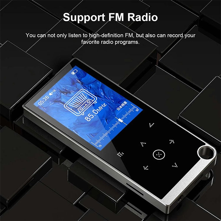 E05 2.4 inch Touch-Button MP4 / MP3 Lossless Music Player, Support E-Book / Alarm Clock / Timer Shutdown, Memory Capacity: 4GB without Bluetooth(Black)