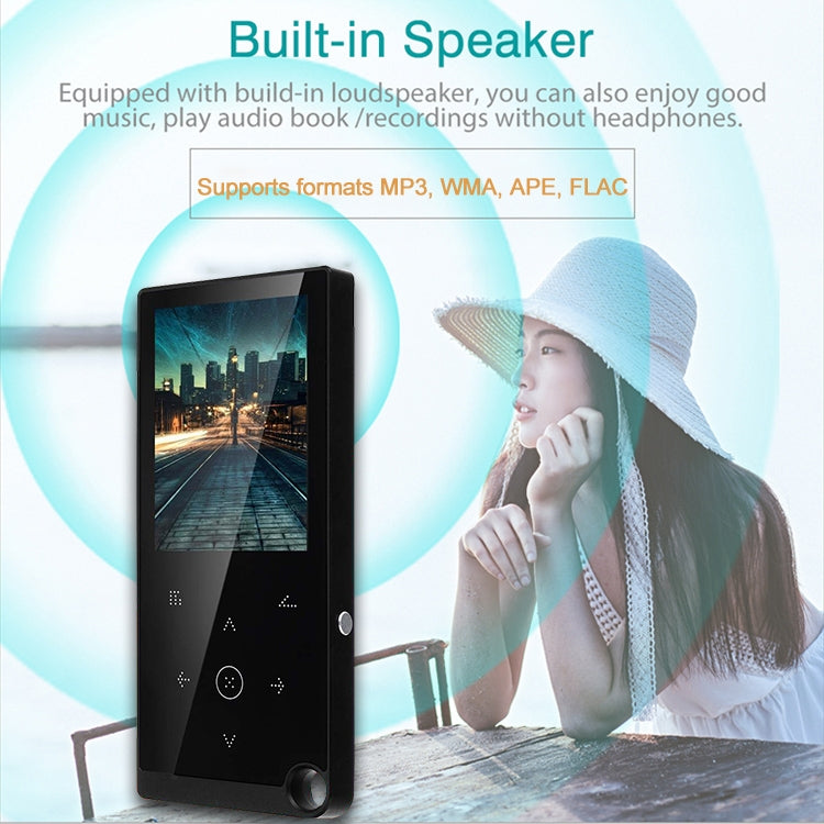 E05 2.4 inch Touch-Button MP4 / MP3 Lossless Music Player, Support E-Book / Alarm Clock / Timer Shutdown, Memory Capacity: 4GB without Bluetooth(Black)