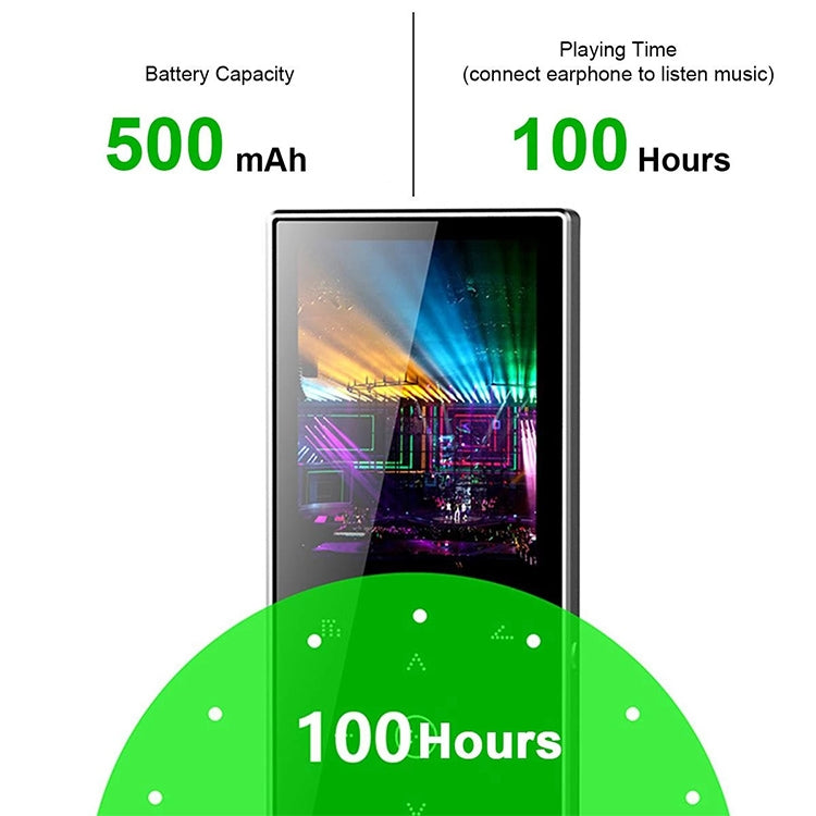 E05 2.4 inch Touch-Button MP4 / MP3 Lossless Music Player, Support E-Book / Alarm Clock / Timer Shutdown, Memory Capacity: 8GB without Bluetooth(Black)