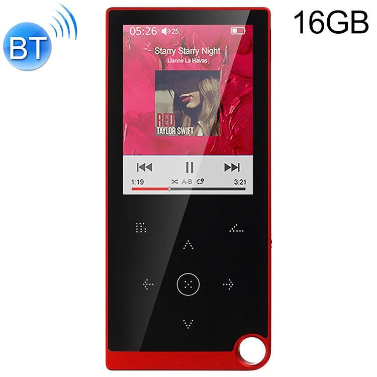 E05 2.4 inch Touch-Button MP4 / MP3 Lossless Music Player, Support E-Book / Alarm Clock / Timer Shutdown, Memory Capacity: 16GB Bluetooth Version(Red)