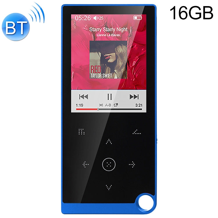 E05 2.4 inch Touch-Button MP4 / MP3 Lossless Music Player, Support E-Book / Alarm Clock / Timer Shutdown, Memory Capacity: 16GB Bluetooth Version(Blue)