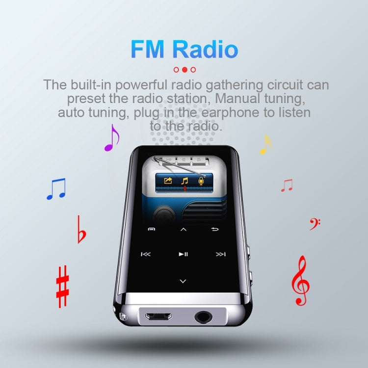 M13 High-Definition Noise Reduction Recorder Music MP4 Player, Support Recording / E-Book / TF Card Without Bluetooth(Black), Capacity: 4GB