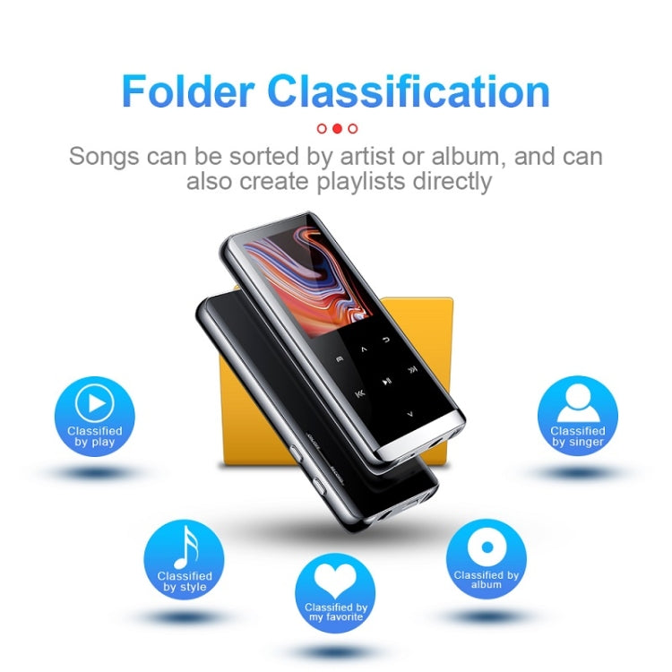 M13 High-Definition Noise Reduction Recorder Music MP4 Player, Support Recording / E-Book / TF Card Without Bluetooth(Black), Capacity: 4GB