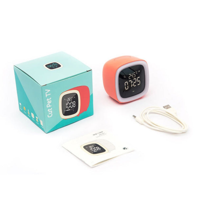 Cartoon Deer Shape Children Snooze Multifunctional USB Rechargeable Student LED Alarm Clock(Orange)