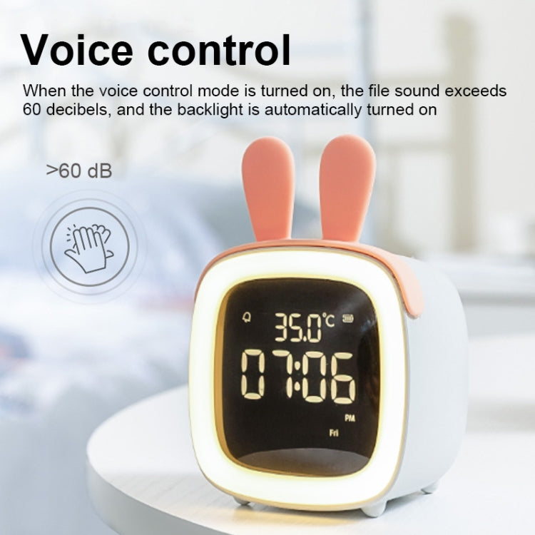 Cartoon Deer Shape Children Snooze Multifunctional USB Rechargeable Student LED Alarm Clock(Blue)