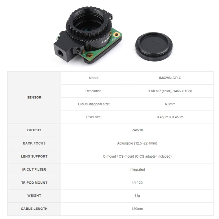 Waveshare Original Raspberry Pi 1.6MP Global Shutter Camera Module(24385)