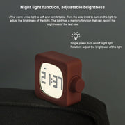 Student Creative Multifunctional Mute Bedside Bedroom Square Alarm Clock(Pea Green)