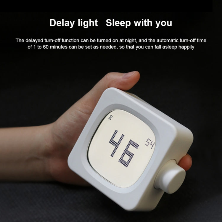 Student Creative Multifunctional Mute Bedside Bedroom Square Alarm Clock(Pea Green)
