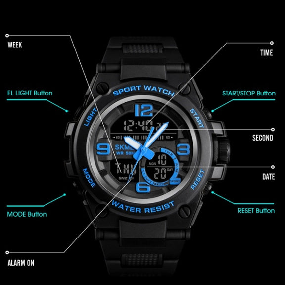 SKMEI 1452 Outdoor Sports Electronic Watch Multifunctional Water-resistant Watch(Red)