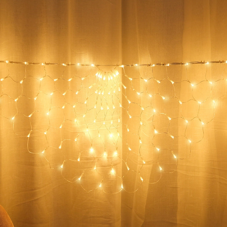 Peacock Lights LED Fishing Net Lights Outdoor Water-resistant String Lights Holiday Decoration Lights, EU Plug(Warm White Light)