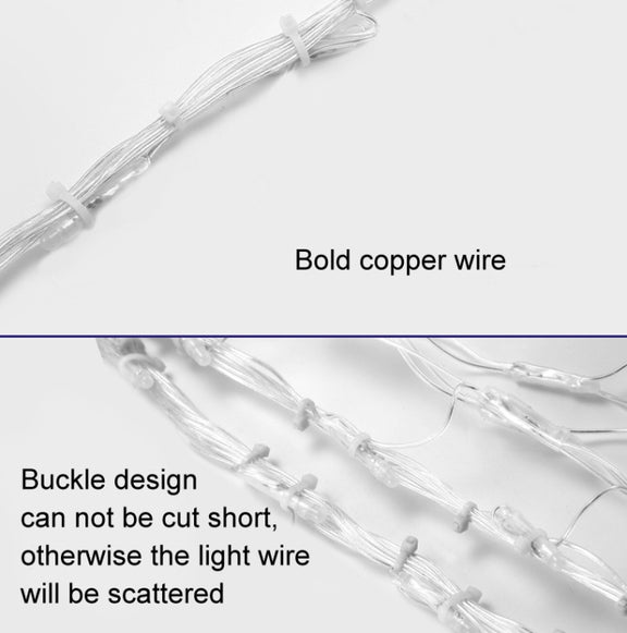 Peacock Lights LED Fishing Net Lights Outdoor Water-resistant String Lights Holiday Decoration Lights, EU Plug(Warm White Light)