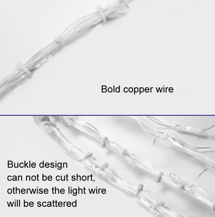 Peacock Lights LED Fishing Net Lights Outdoor Water-resistant String Lights Holiday Decoration Lights, EU Plug(Warm White Light)