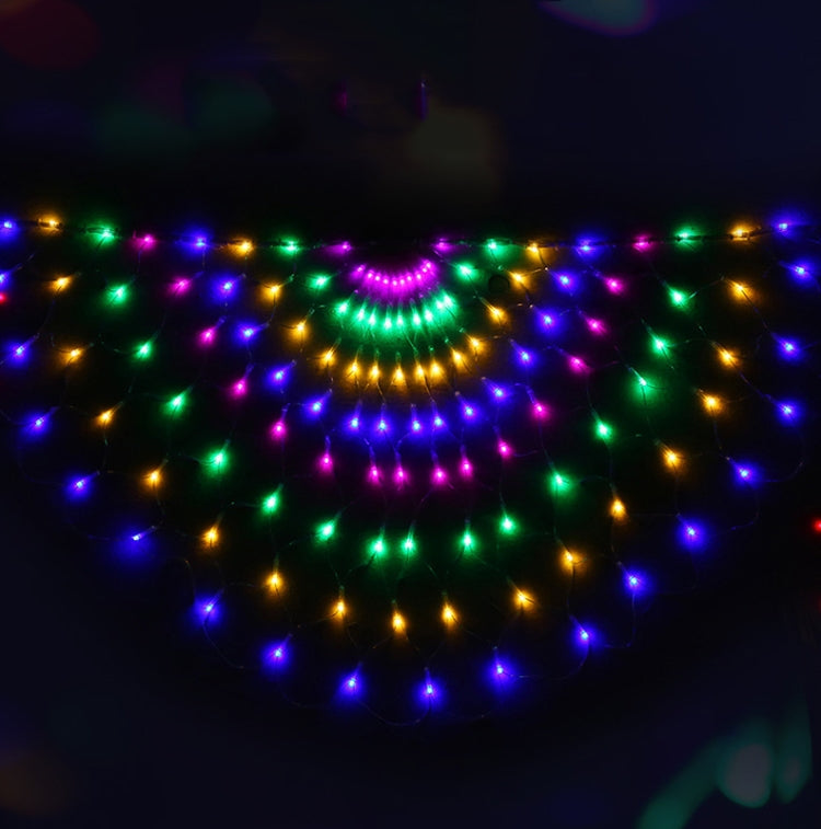 Peacock Lights LED Fishing Net Lights Outdoor Water-resistant String Lights Holiday Decoration Lights, EU Plug(Warm White Light)
