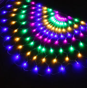 Peacock Lights LED Fishing Net Lights Outdoor Water-resistant String Lights Holiday Decoration Lights, EU Plug(Warm White Light)