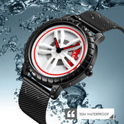 SKMEI 1634 Men Water-resistant Watch Fashion Quartz Watch(White Mesh Belt)