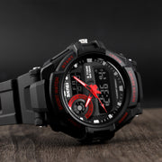 SKMEI 1357 Mens Multifunctional Sports Digital Watch Student Water-resistant Watch(Red)