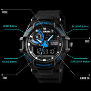 SKMEI 1357 Mens Multifunctional Sports Digital Watch Student Water-resistant Watch(Red)