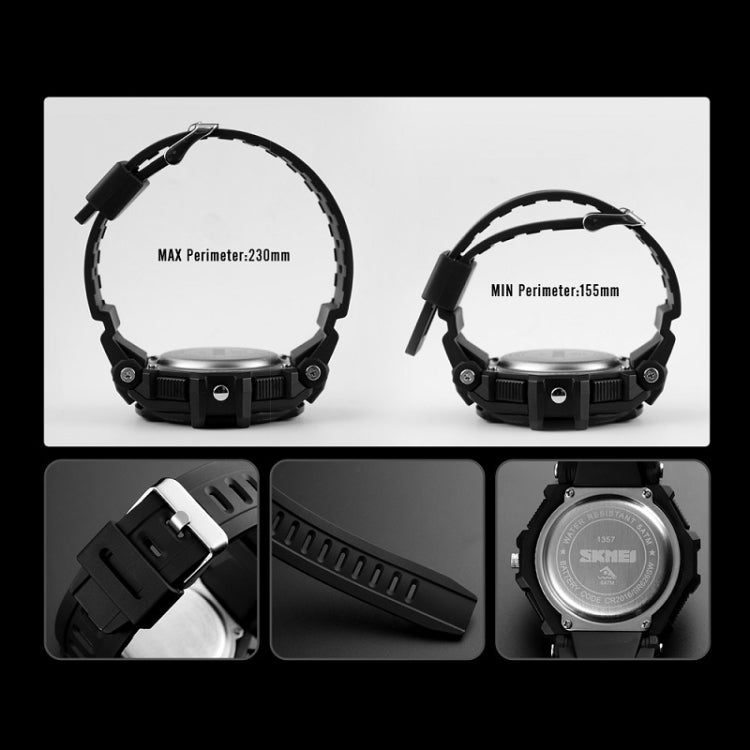 SKMEI 1357 Mens Multifunctional Sports Digital Watch Student Water-resistant Watch(Red)