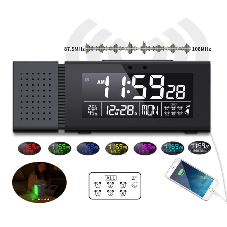 TS-P30 Multifunctional Night Light Alarm Digital Clock with FM Radio & Temperature / Humidity Display & IR Sensor Function(Pink)
