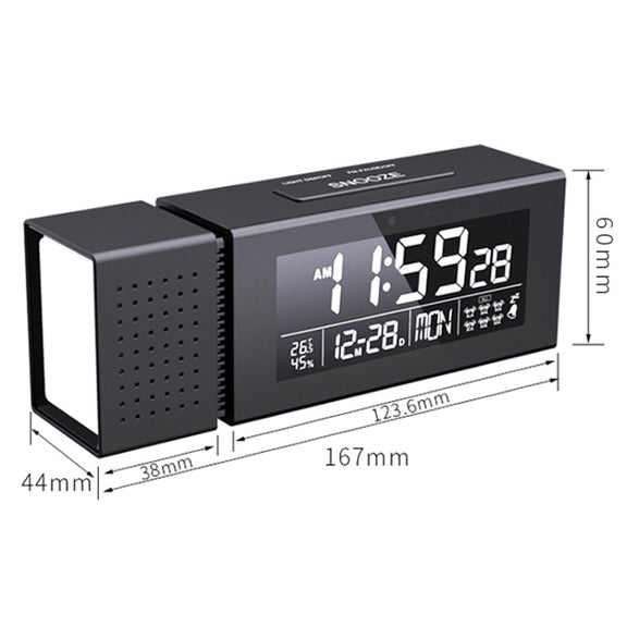 TS-P30 Multifunctional Night Light Alarm Digital Clock with FM Radio & Temperature / Humidity Display & IR Sensor Function(Pink)