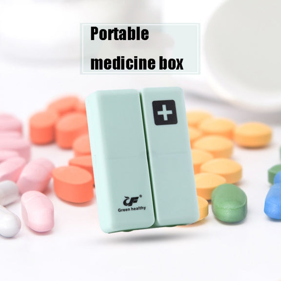Folding Portable Sealed and Dispensing Small Pill Box(Blue)