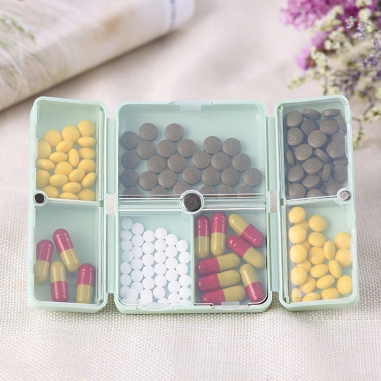 Folding Portable Sealed and Dispensing Small Pill Box(Blue)