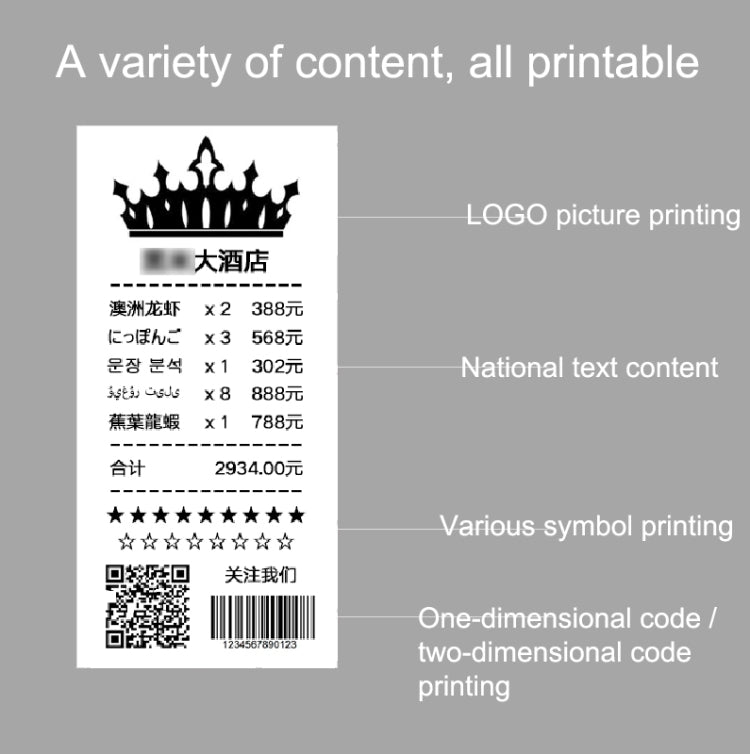 58HB6 Portable Bluetooth Thermal Printer Label Takeaway Receipt Machine, Supports Multi-Language & Symbol/Picture Printing, Model: EU Plug (Spanish)
