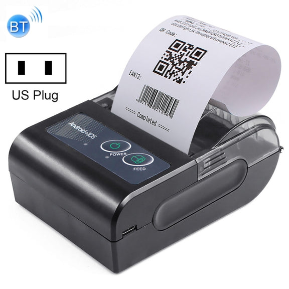 58HB6 Portable Bluetooth Thermal Printer Label Takeaway Receipt Machine, Supports Multi-Language & Symbol/Picture Printing, Model: US Plug (Spanish)