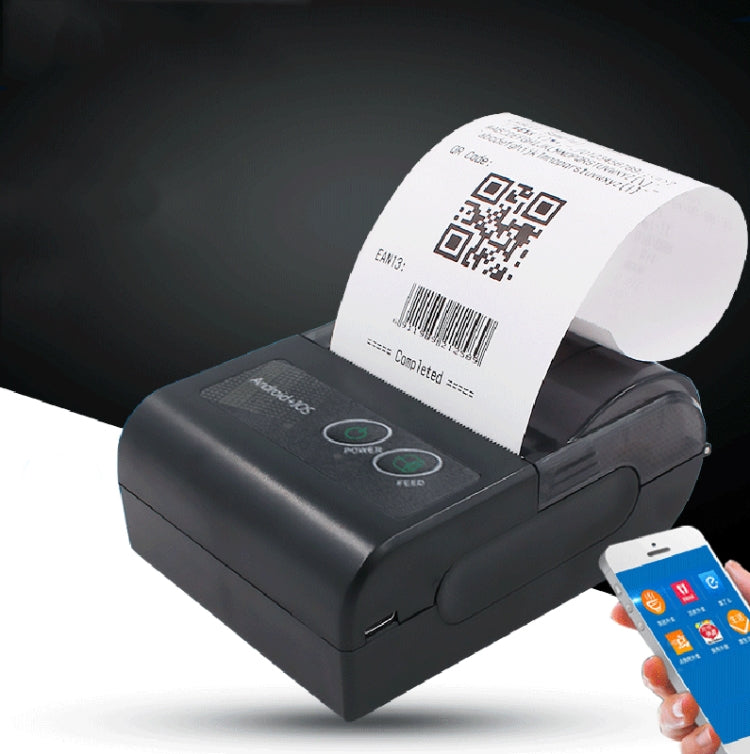 58HB6 Portable Bluetooth Thermal Printer Label Takeaway Receipt Machine, Supports Multi-Language & Symbol/Picture Printing, Model: US Plug (Spanish)