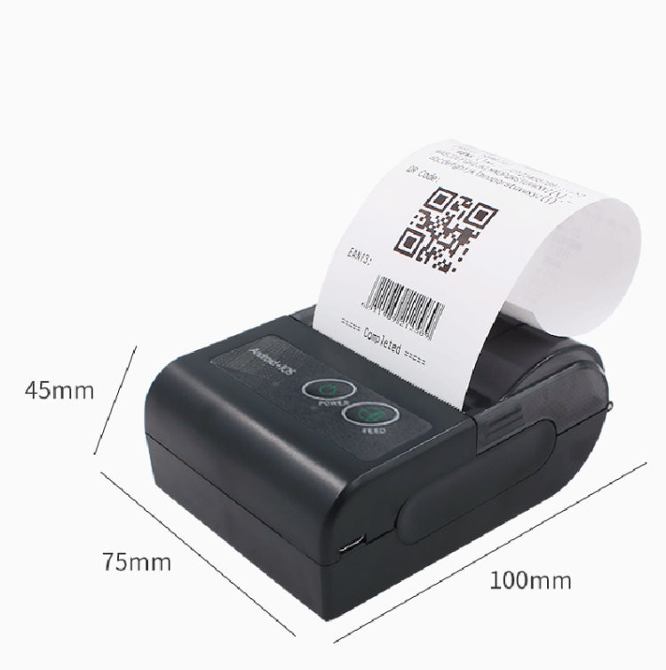 58HB6 Portable Bluetooth Thermal Printer Label Takeaway Receipt Machine, Supports Multi-Language & Symbol/Picture Printing, Model: US Plug (Spanish)