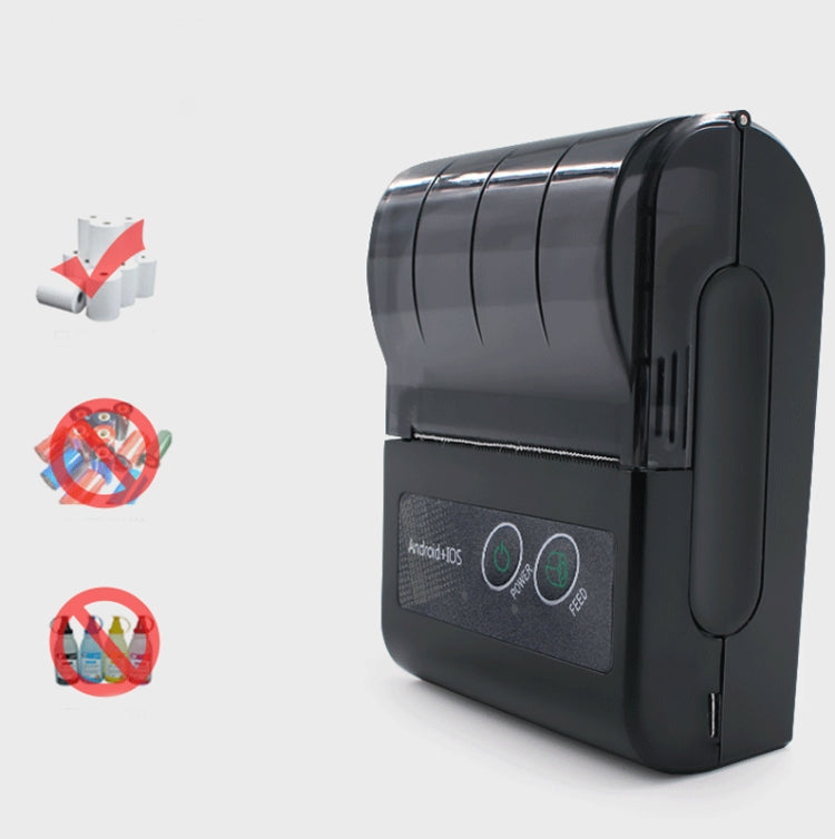 58HB6 Portable Bluetooth Thermal Printer Label Takeaway Receipt Machine, Supports Multi-Language & Symbol/Picture Printing, Model: US Plug (Spanish)