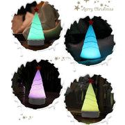 Silicone Night Light Christmas Tree with Music Holiday Decorative Lamp(Colorful Light)