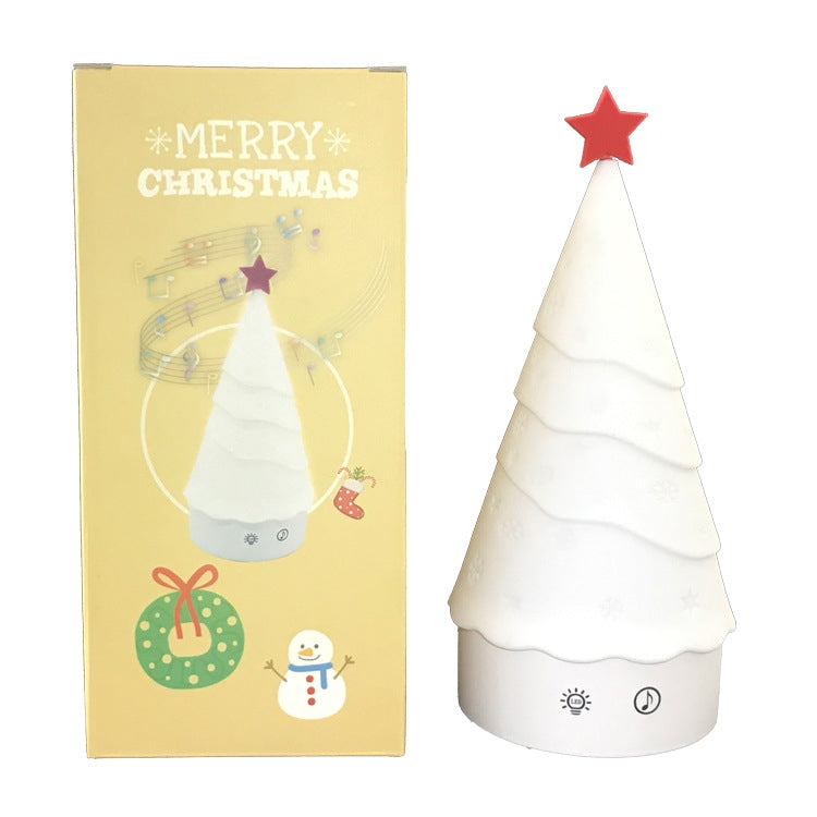Silicone Night Light Christmas Tree with Music Holiday Decorative Lamp(Colorful Light)
